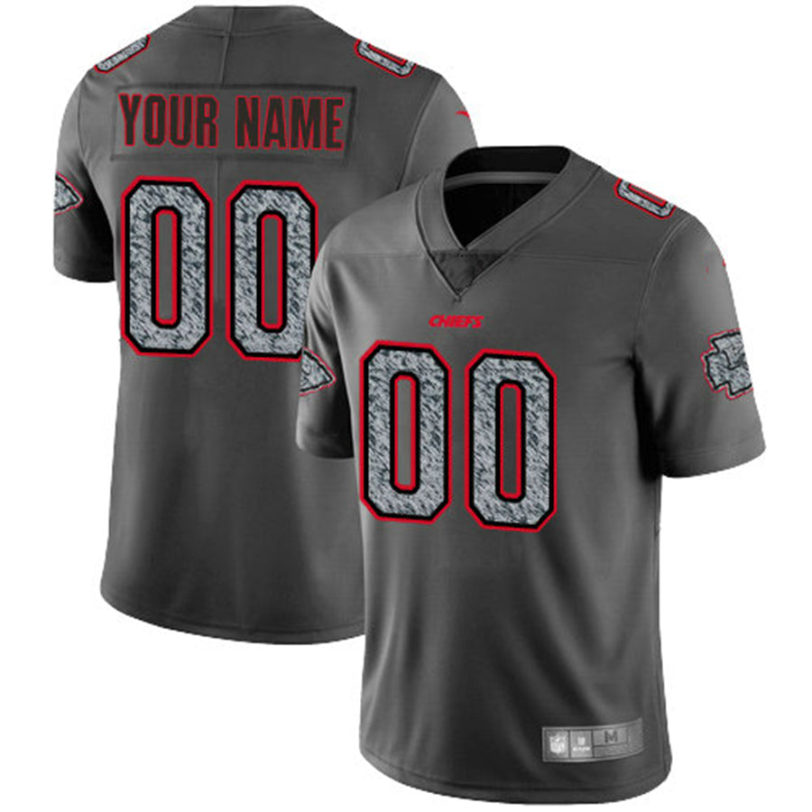 Custom KC.Chiefs Gray Static Vapor Untouchable Limited Jersey American Stitched Jersey Football Jerseys - Main View
