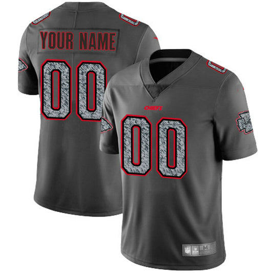 Custom KC.Chiefs Gray Static Vapor Untouchable Limited Jersey American Stitched Jersey Football Jerseys - Main View
