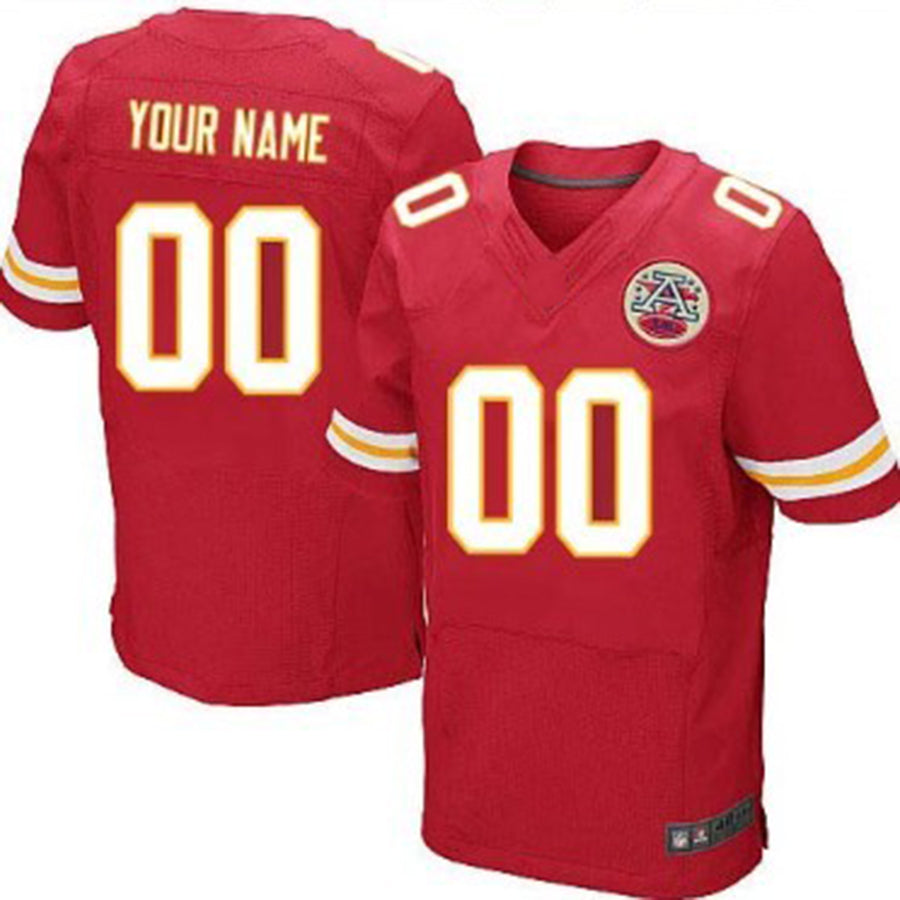 Custom KC.Chiefs  Red Elite Jersey American Stitched Jersey Football Jerseys - Main View