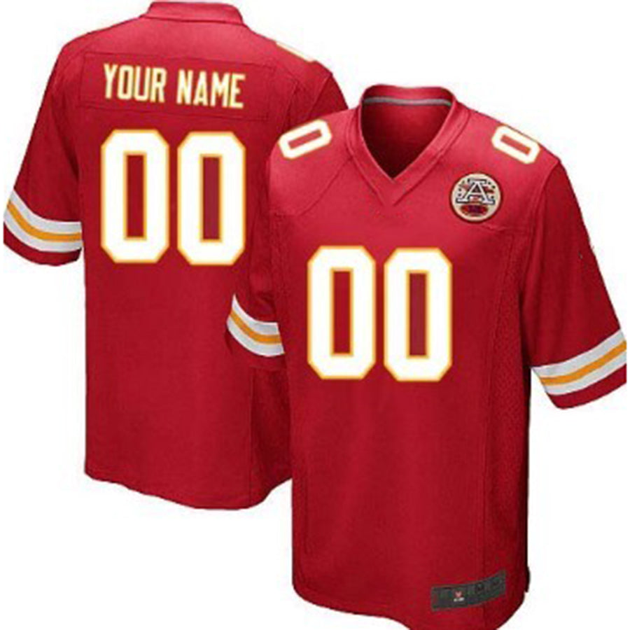 Custom KC.Chiefs Red Limited Jersey American Stitched Jersey Football Jerseys - Main View
