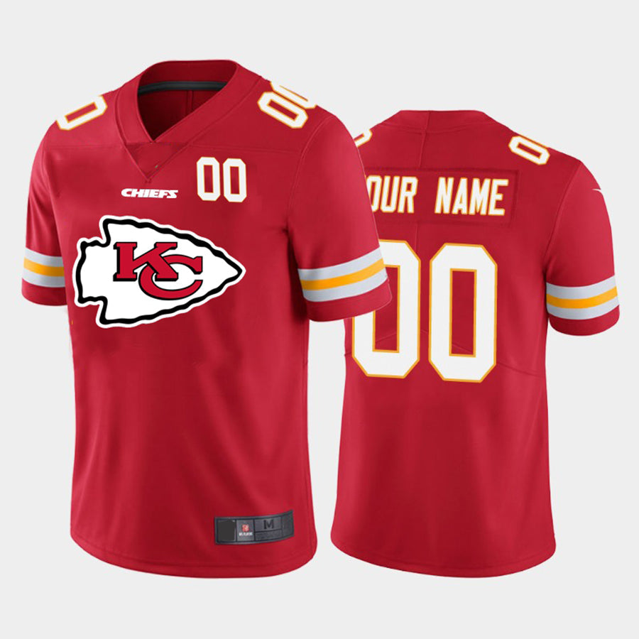 Custom KC.Chiefs Red Team Big Logo Number Vapor Untouchable Limited Jersey American Stitched Jersey Football Jerseys - Main View