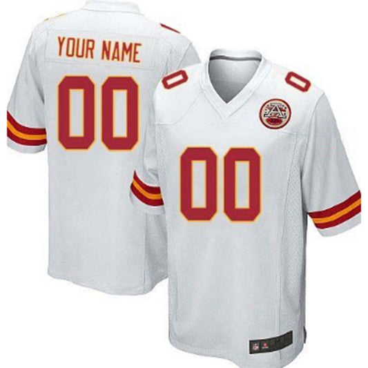 Custom KC.Chiefs White Game Jersey American Stitched Jersey Football Jerseys - Main View