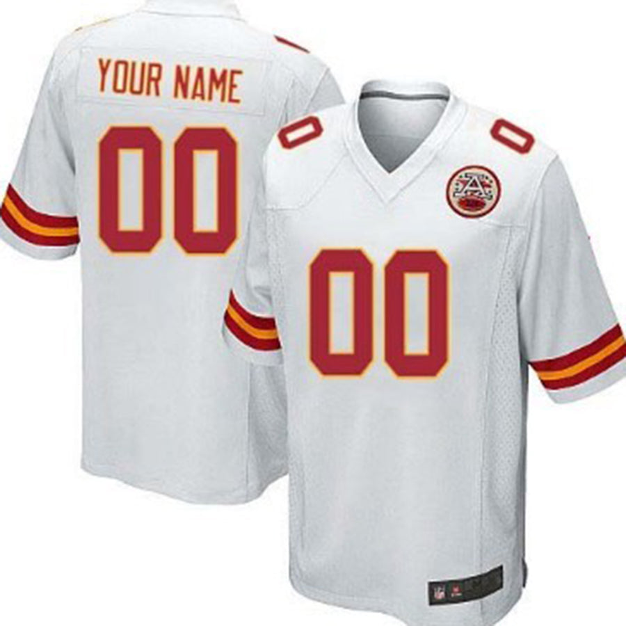 Custom KC.Chiefs White Limited Jersey American Stitched Jersey Football Jerseys - Main View
