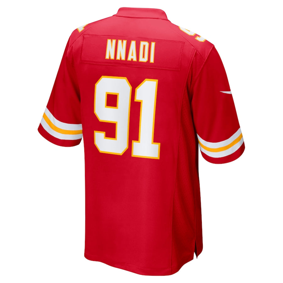 KC.Chiefs #91 Derrick Nnadi Red Game Jersey Stitched American Football Jerseys - Main View