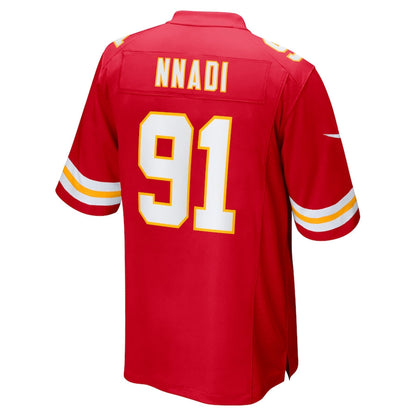 KC.Chiefs #91 Derrick Nnadi Red Game Jersey Stitched American Football Jerseys - Main View