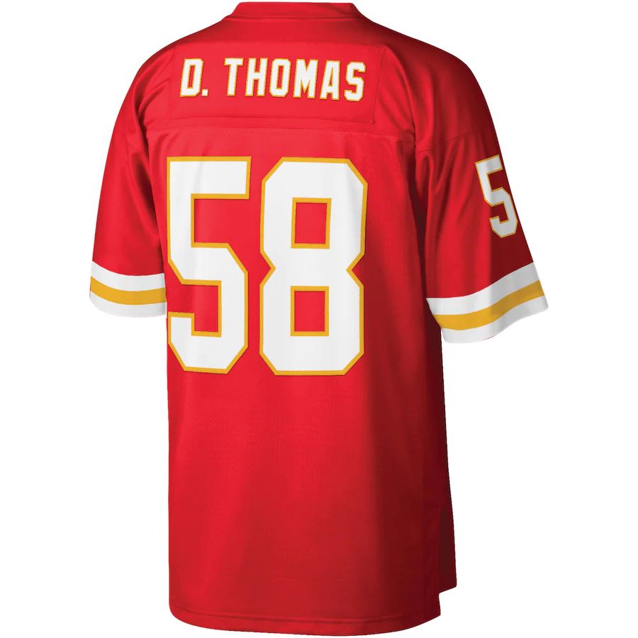 KC.Chiefs #58 Derrick Thomas Mitchell & Ness Red 1994 Legacy Replica Jersey Stitched American Football Jerseys - Main View