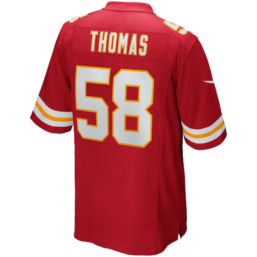 KC.Chiefs #58 Derrick Thomas Red Game Retired Player Jersey Stitched American Football Jerseys - Main View