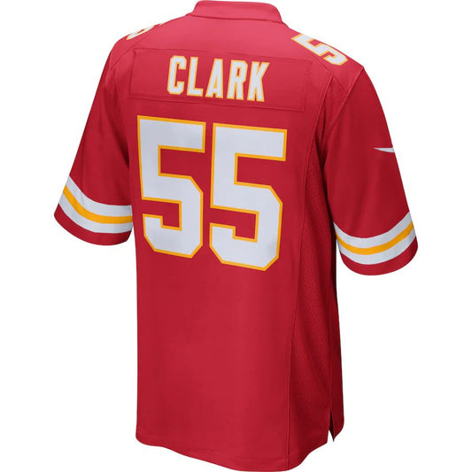 KC.Chiefs #55 Frank Clark Red Game Jersey Stitched American Football Jerseys - Main View
