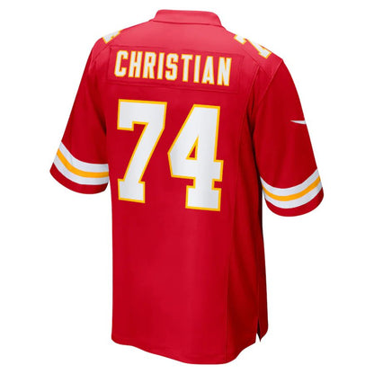KC.Chiefs #74 Geron Christian Red Game Player Jersey Stitched American Football Jerseys - Main View