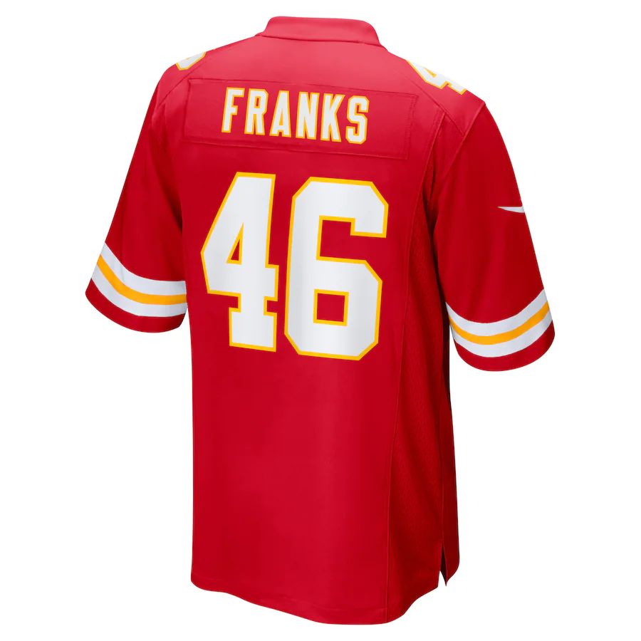 KC.Chiefs #46 Jordan Franks Red Game Player Jersey Stitched American Football Jerseys - Main View