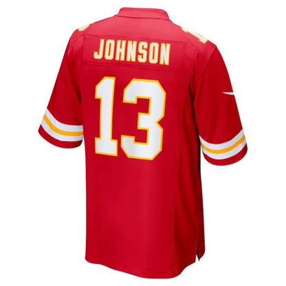 KC.Chiefs #13 Nazeeh Johnson Red Game Player Jersey Stitched American Football Jerseys - Main View