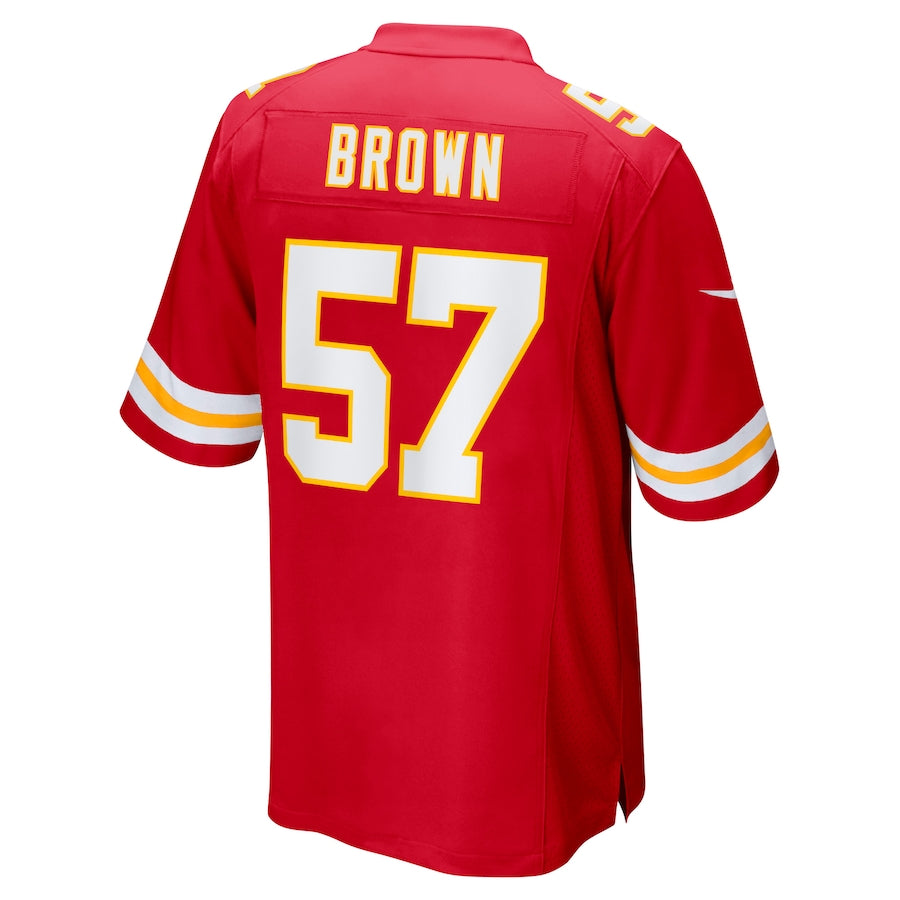 KC.Chiefs #57 Orlando Brown Red Game Jersey Stitched American Football Jerseys - Main View