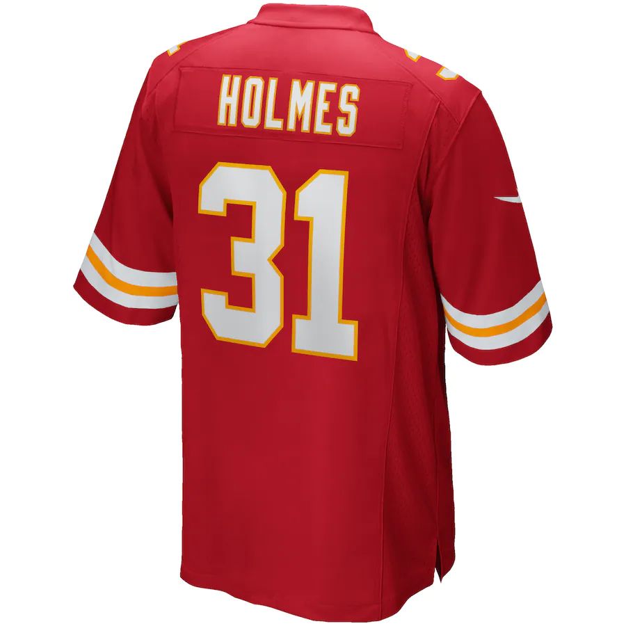 KC.Chiefs #31 Priest Holmes Red Game Retired Player Jersey Stitched American Football Jerseys - Main View