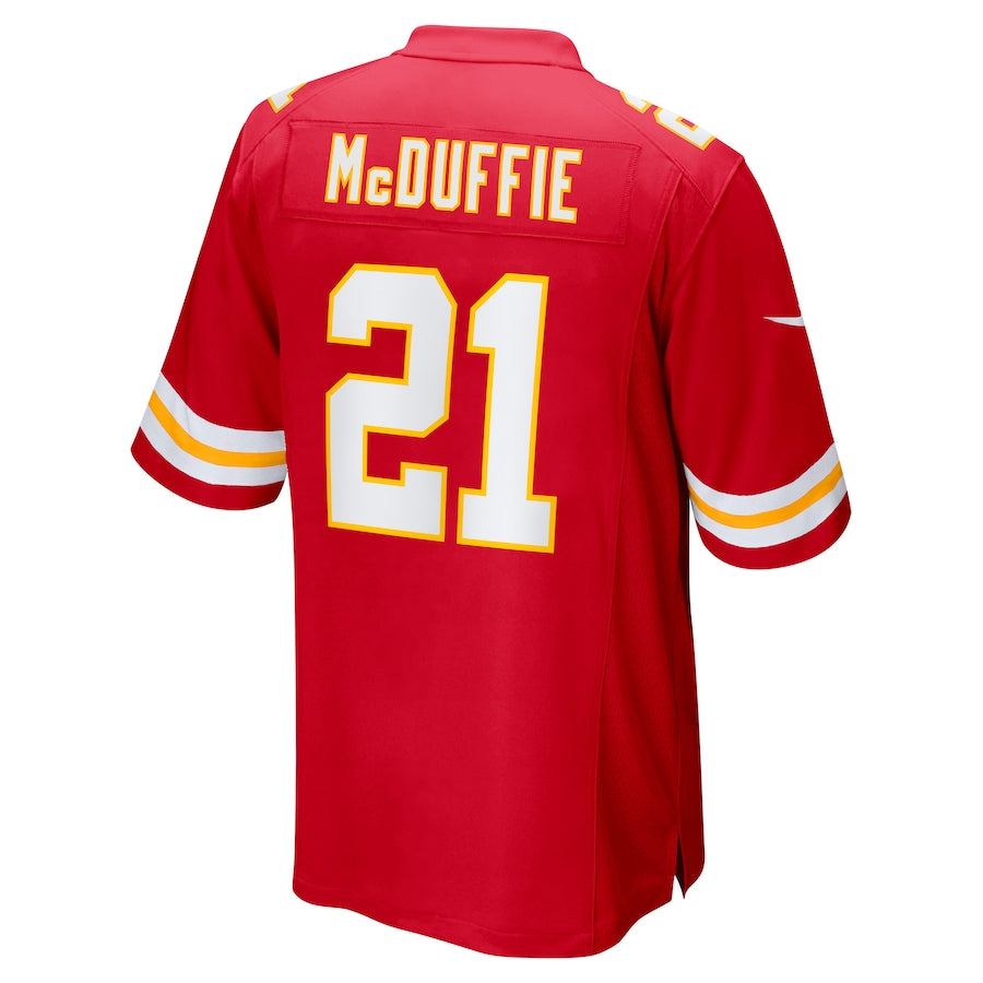 KC.Chiefs #21 Trent McDuffie Red Game Player Jersey Stitched American Football Jerseys - Main View