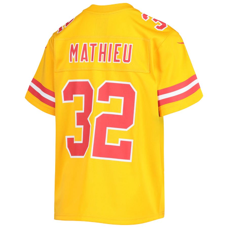 KC.Chiefs #32 Tyrann Mathieu Gold Inverted Team Game Jersey Stitched American Football Jerseys - Main View