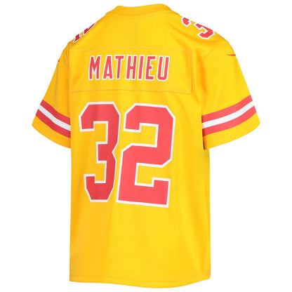 KC.Chiefs #32 Tyrann Mathieu Gold Inverted Team Game Jersey Stitched American Football Jerseys - Main View