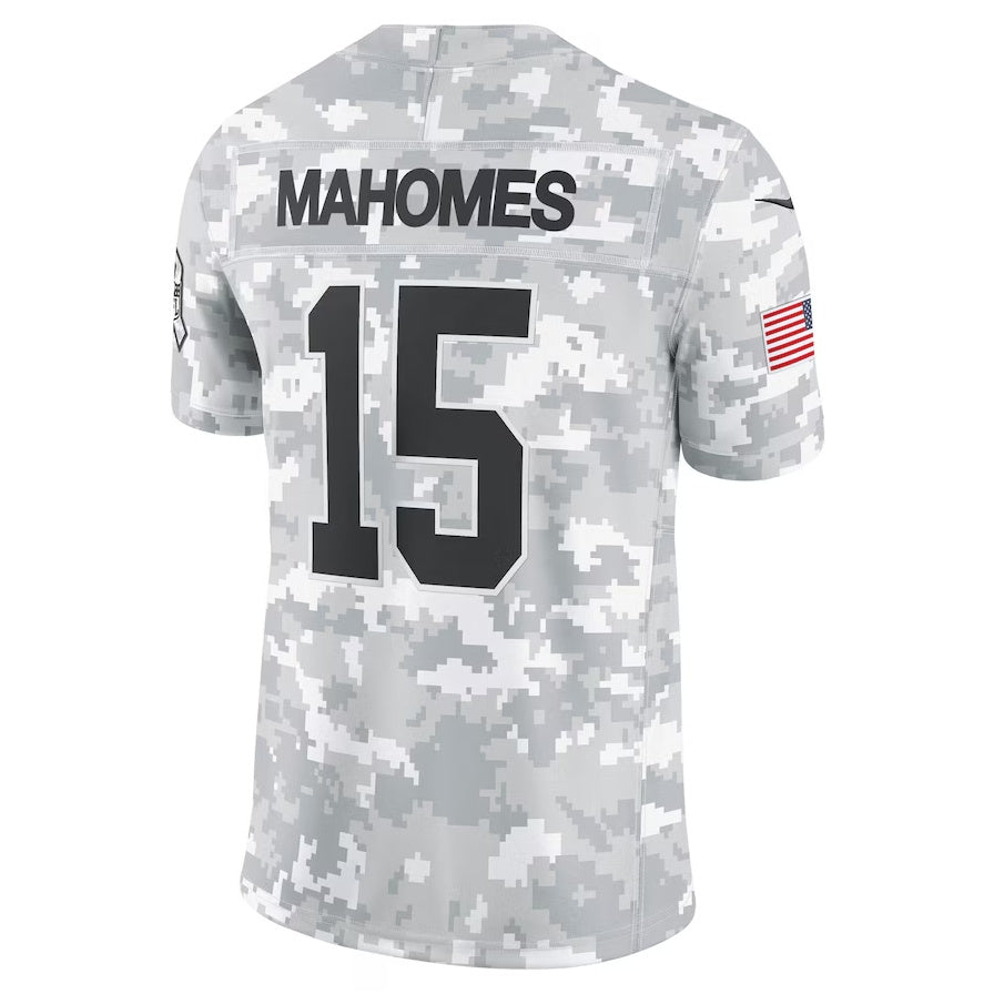 KC.Chiefs #15 Patrick Mahomes Arctic Camo 2024 Salute to Service Limited Stitched American Football Jerseys - Main View