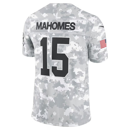 KC.Chiefs #15 Patrick Mahomes Arctic Camo 2024 Salute to Service Limited Stitched American Football Jerseys - Main View