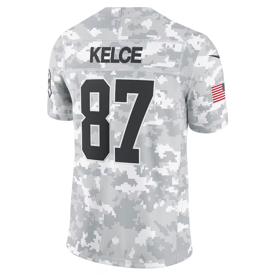 KC.Chiefs #87 Travis Kelce Arctic Camo 2024 Salute to Service Limited Stitched American Football Jerseys - Main View