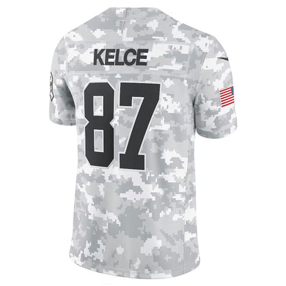 KC.Chiefs #87 Travis Kelce Arctic Camo 2024 Salute to Service Limited Stitched American Football Jerseys - Main View