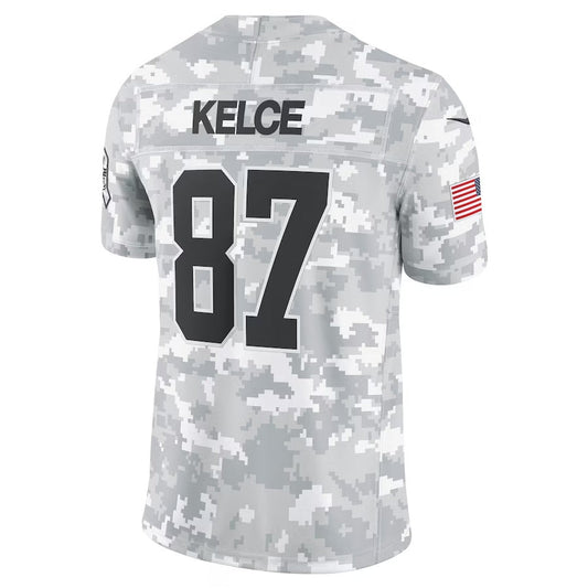 KC.Chiefs #87 Travis Kelce Arctic Camo 2024 Salute to Service Limited Stitched American Football Jerseys - Main View