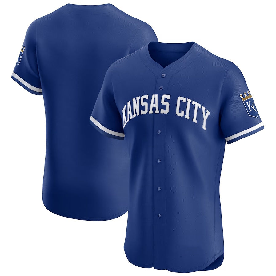 Kansas City Royals Alternate Vapor Premier Elite Patch Jersey - Royal Stitched Baseball Jersey - Main View