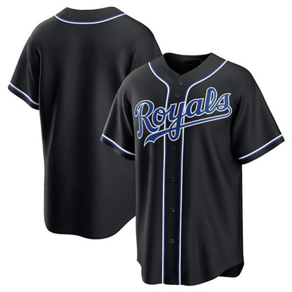 Kansas City Royals Blank Black Out Stitched Baseball Jersey - Main View