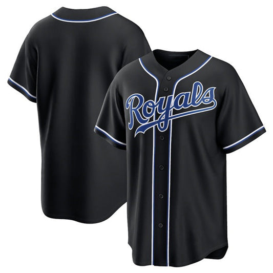 Kansas City Royals Blank Black Out Stitched Baseball Jersey - Main View
