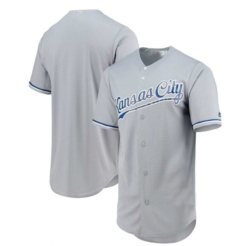 Kansas City Royals Majestic Team Official Jersey - Gray Baseball Jerseys - Main View