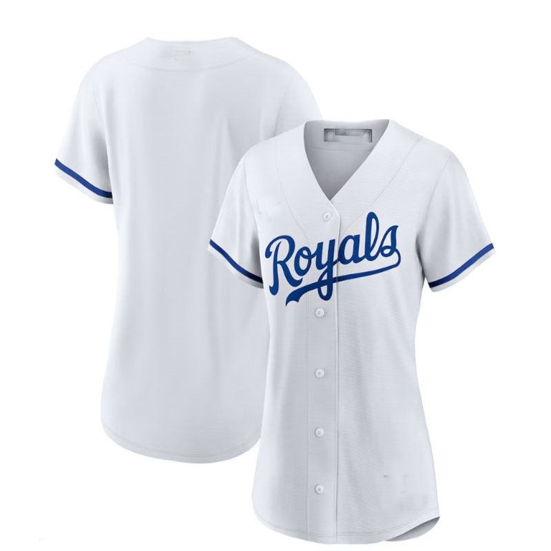 Kansas City Royals Home Replica Team Logo Jersey - White Baseball Jerseys - Main View