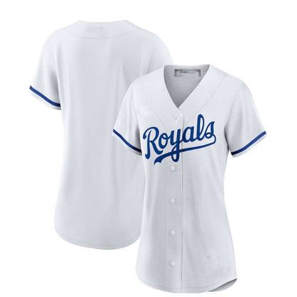 Kansas City Royals Home Replica Team Logo Jersey - White Baseball Jerseys - Main View