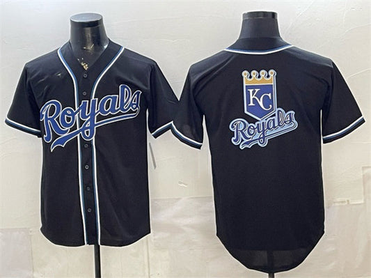 Kansas City Royals Team Big Logo 2026 Fashion Replica Black Out Stitched Jerseys - Main View