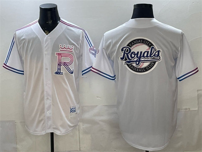Kansas City Royals Team Big Logo White 2026 City Connect Stadium Stitched Jersey - Main View