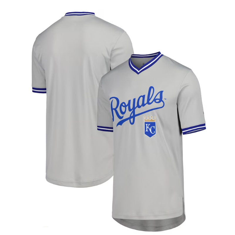 Kansas City Royals V-Neck Jersey - Gray Baseball Jerseys - Main View