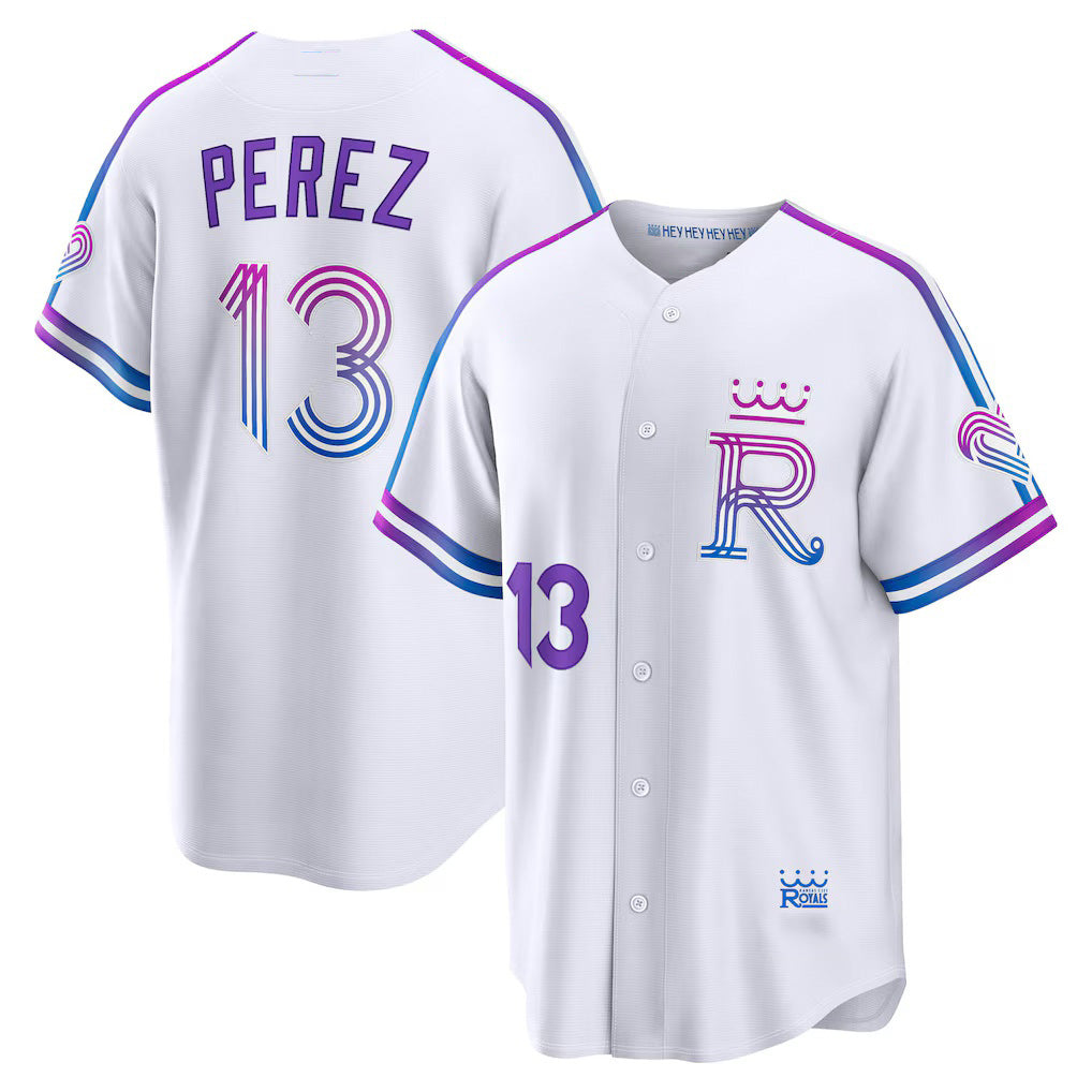 Kansas City Royals #13 Salvador Perez White 2026 City Connect Stadium Stitched Baseball Jersey - Main View