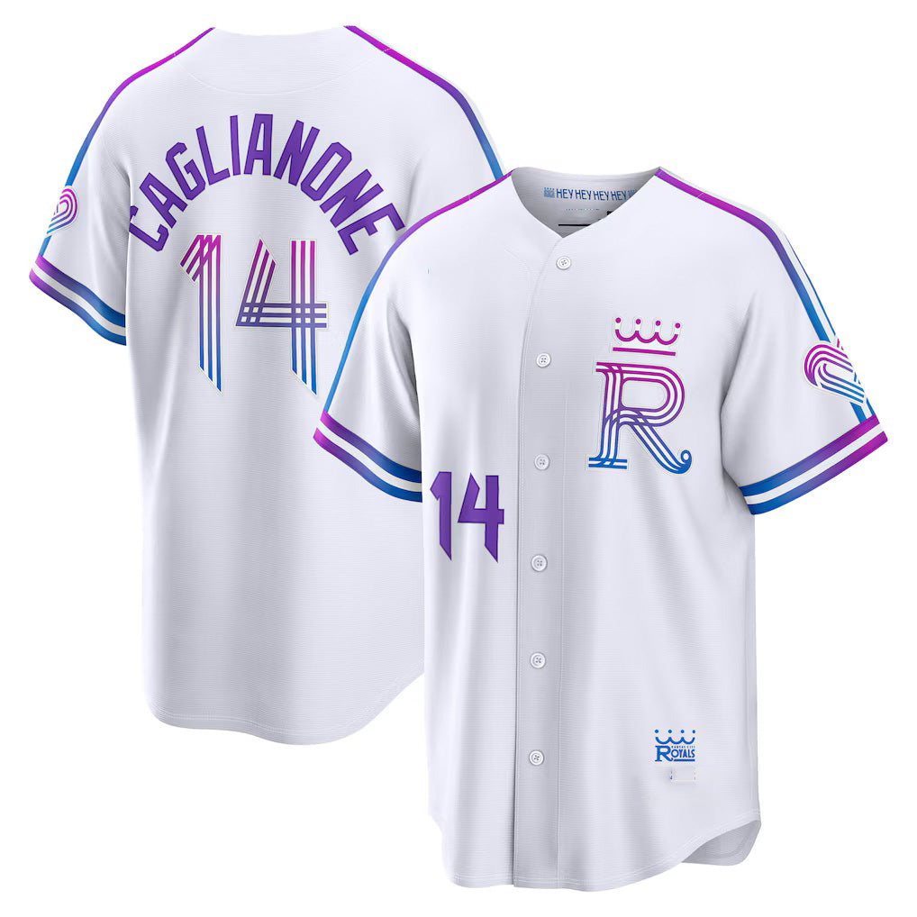 Kansas City Royals #14 Jac Caglianone White 2026 City Connect Stadium Stitched Baseball Jersey - Main View