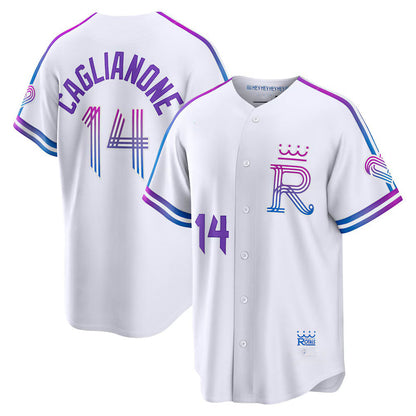 Kansas City Royals #14 Jac Caglianone White 2026 City Connect Stadium Stitched Baseball Jersey - Main View