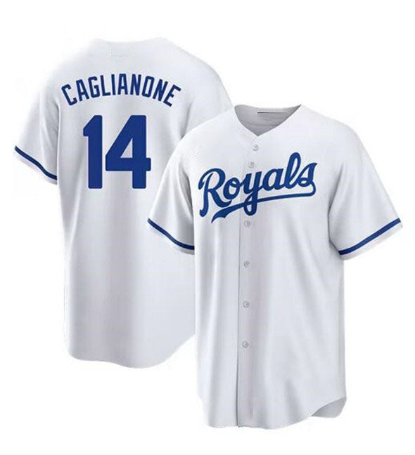 Kansas City Royals #14 Jac Caglianone White Cool Base Stitched Baseball Jersey - Main View