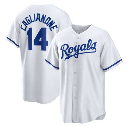 Kansas City Royals #14 Jac Caglianone White Home Replica Baseball Jersey - Main View