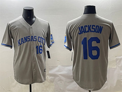 Kansas City Royals #16 Bo Jackson Gray 2024 Away Limited Stitched Baseball Jersey - Main View
