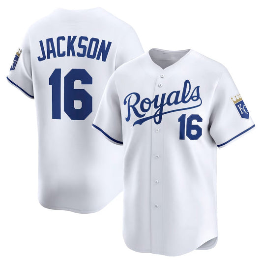 Kansas City Royals #16 Bo Jackson Home Limited Player Jersey - White Stitched Baseball Jersey - Main View