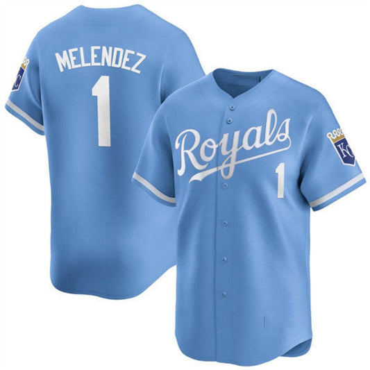 Kansas City Royals #1 MJ Melendez Light Blue Alternate Limited Stitched Baseball Jersey - Main View