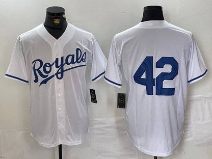Kansas City Royals #42 Jackie Robinson White Cool Base Stitched Baseball Jersey - Main View