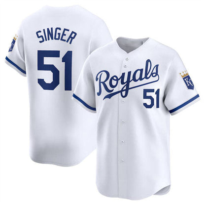 Kansas City Royals #51 Brady Singer White 2024 Home Stitched Baseball Jersey - Main View