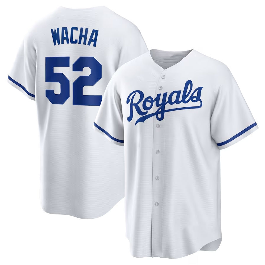 Kansas City Royals #52 Michael Wacha Home Replica Jersey - White Stitched Baseball Jersey - Main View