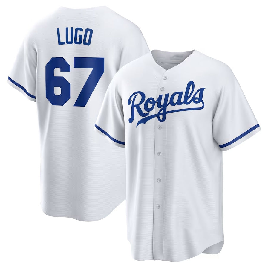 Kansas City Royals #67 Seth Lugo Home Replica Jersey - White Stitched Baseball Jersey - Main View