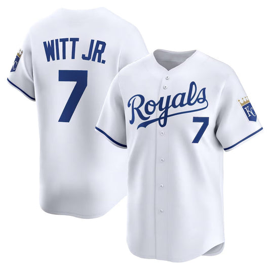 Kansas City Royals #7 Bobby Witt Jr. Alternate Limited Player Jersey - White Stitched Baseball Jersey - Main View
