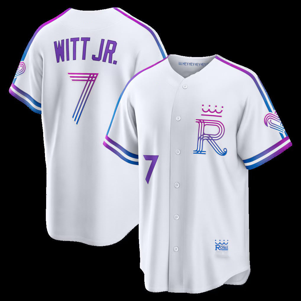 Kansas City Royals #7 Bobby Witt Jr. White 2026 City Connect Stadium Stitched Baseball Jersey - Main View