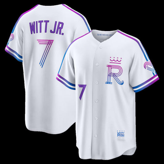 Kansas City Royals #7 Bobby Witt Jr. White 2026 City Connect Stadium Stitched Baseball Jersey - Main View
