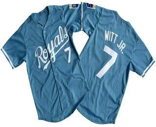 Kansas City Royals #7 Bobby Witt Jr Number Light Blue Limited Stitched Baseball Jersey - Main View